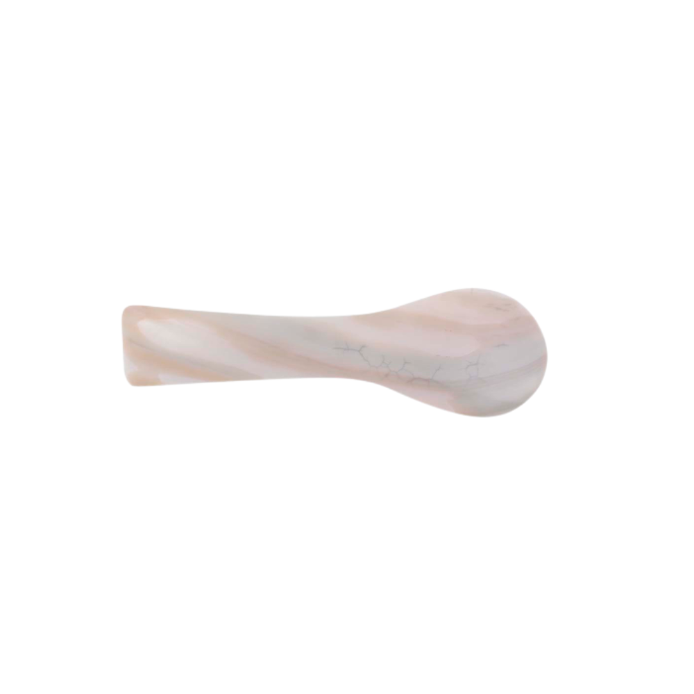 Colher Rasa de Madrepérola Branca Artesanal C16x5 cm