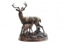 Escultura Cervo e Filhote Cor Dourado Envelhecido Poliresina C27XL18XA33 cm