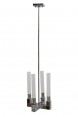 Lustre de Metal Cromado e Vidro - 4 braços 30X30X42CM