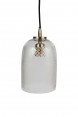 Pendente de Vidro Trabalhado com Metal Dourado Elétrico 15X15X26CM