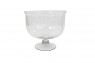 Vaso/Cachepot c/ Pedestal em Vidro Trabalhado 21X23 cm