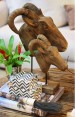 Estatua Animal de Madeira Bode 14X20X32CM