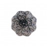 Puxador em Cerâmica Retrô Branco Floral 4,5x6cm