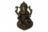 Escultura Indiana Ganesha em Metal cor Bronze 9,5X12,5 cm