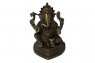 Escultura Indiana Ganesha em Metal cor Bronze 9,5X12,5 cm
