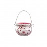 Cachepot p/ Vela em Vidro Metalizado Mellon Vermelho com Alça A5xD6,5 cm