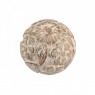 Bola Decorativa em Madeira Esculpida Bege D8 cm