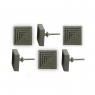 kit 6 puxadores porta claro concreto/metal 5x8x5cm besha