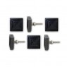 kit 6 puxadores escuro porta concreto/metal 8x5x5cm besha