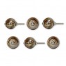 Kit 6 Puxadores Vidro Dourado c/ Acabamento Cromado D4XP8cm