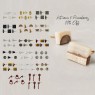 kit 6 puxadores Aldrava Argola Vermelha 9x3x2 cm