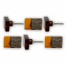 kit 6 Puxadores Acrílico Ambar c/ Acab. madeira 3X3X5CM