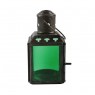 Lanterna de Metal e Vidro Verde com Suporte para Velas 6X6X11 cm