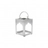 Lanterna de Metal Cromado Prata c/ Vidro – Pequena 9X9X10 cm