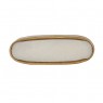 Puxador Oval Branco em Mármore e Metal Dourado A3,5XL3,5XP2,5 cm
