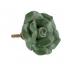 Puxador Decorativo Provençal Flor Verde em Cerâmica e Metal