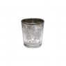 Cachepot de Vidro Metalizado Decorado Prata A7,5xD6cm