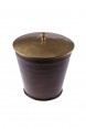 Lixeira Metal Bronze com Tampa A30xD28,5 cm