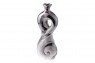 Vaso Curvo em Metal Cromado Decorativo A45xC19xL10 cm