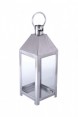 Lanterna Decorativa em Metal Cromado e Vidro A40xC15xL15 cm
