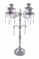 Candelabro Decorativo em Metal 4 Velas com Pingentes de Cristais A34 cm