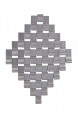 Quadro Decorativo Formato Losango Quadriculado Prata A82xL64xE7 cm