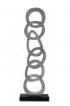 Escultura Corrente Metalizada Decorativa com Base de Madeira A12xC30xL93 cm