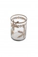 Vaso de Vidro c/ detalhes em Dourado A13xD10 CM