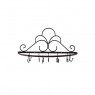 Suporte Metal para Parede c/ 5 Ganchos Fixos e 4 Ganchos Duplos P18xL31xC54 cm
