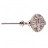 Puxador Redondo Prata c/ Detalhes em Metal Vazado 3x4x8 cm