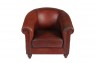 Poltrona Clássica em Couro com Pés de Madeira A86xL85xP71 cm