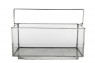 Lanterna Prata de Metal Retangular e Vidro Decorativa C31xA14,5xL13 cm