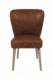Cadeira em Couro e Madeira Vogue L57xC56xA91 cm