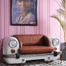 SOFA CAR DE FERRO E COURO M - 9070 159 X 65X 75 CM