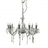 LUSTRE EM ACRILICO 10 BRACOS 110V E HASTE DE FERRO