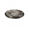 Base Oval em Vidro  Espelhado Rajado Decorado Folhas de Louro C40xL28 cm