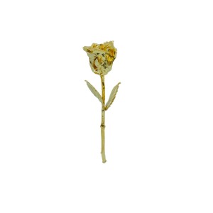 Botão de Rosa Decorativo em Metal Banhado a Ouro A17xC4 cm