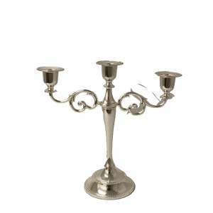 CANDELABRO METAL 3 BRACOS PRATA  27 X 25 CM