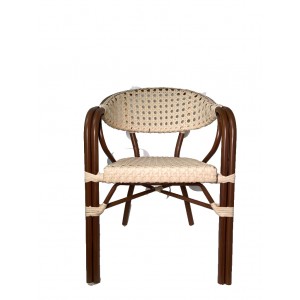 CADEIRA  PARA JARDIM MARROM E BEGE POLICARBONATO E FERRO