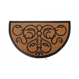 Capacho de Borracha com Fibra de Coco Meia Lua Grande 45x75 cm