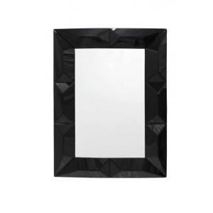 Espelho Veneziano Retangular Bordas em Relevo Preto 80X110CM