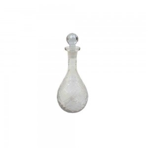 Decanter em Vidro Incolor Trabalhado C/ Tampa A26xD17 cm