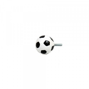 Puxador Decorativo Esporte Bola De Futebol em Resina 3x3x6cm