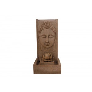 Fonte Decorativa Jardim Painel Buda Flor Polires 33X40X81CM