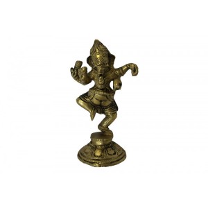 Escultura Indiana Ganesha em Metal Bronze 6x10,5 cm