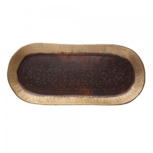 Bandeja em Metal Bronze Oval A3xL23xC50 cm