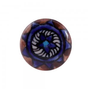 Puxador em Cerâmica Provençal Azul 2x2x6cm