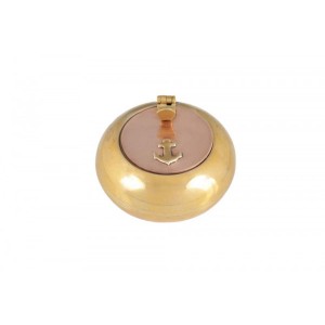 Cinzeiro Oval em Metal Dourado com Tampa A4XD6,5 cm