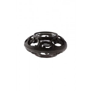 Suporte Vela emFerro Trabalhado com Vidro  A6xD12 cm