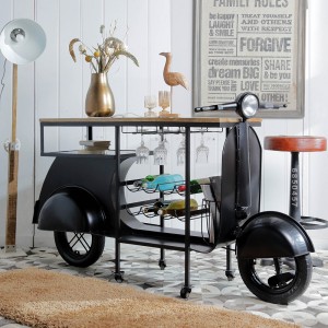 LAMBRETA BAR BLACK M-22071 43X183X105 CM